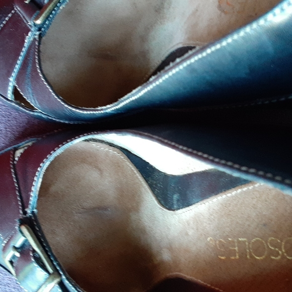 Aerosoles Kin Ship Leather Peep Toe Heels Wedges 8M - Picture 9 of 9